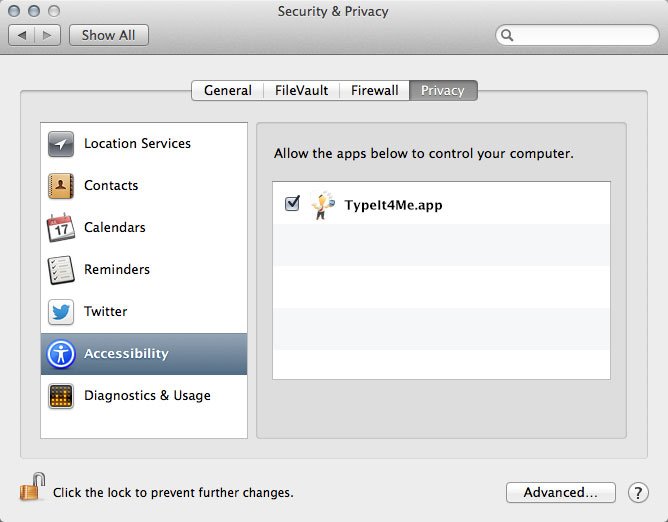 Screenshot of Accessibility system settings