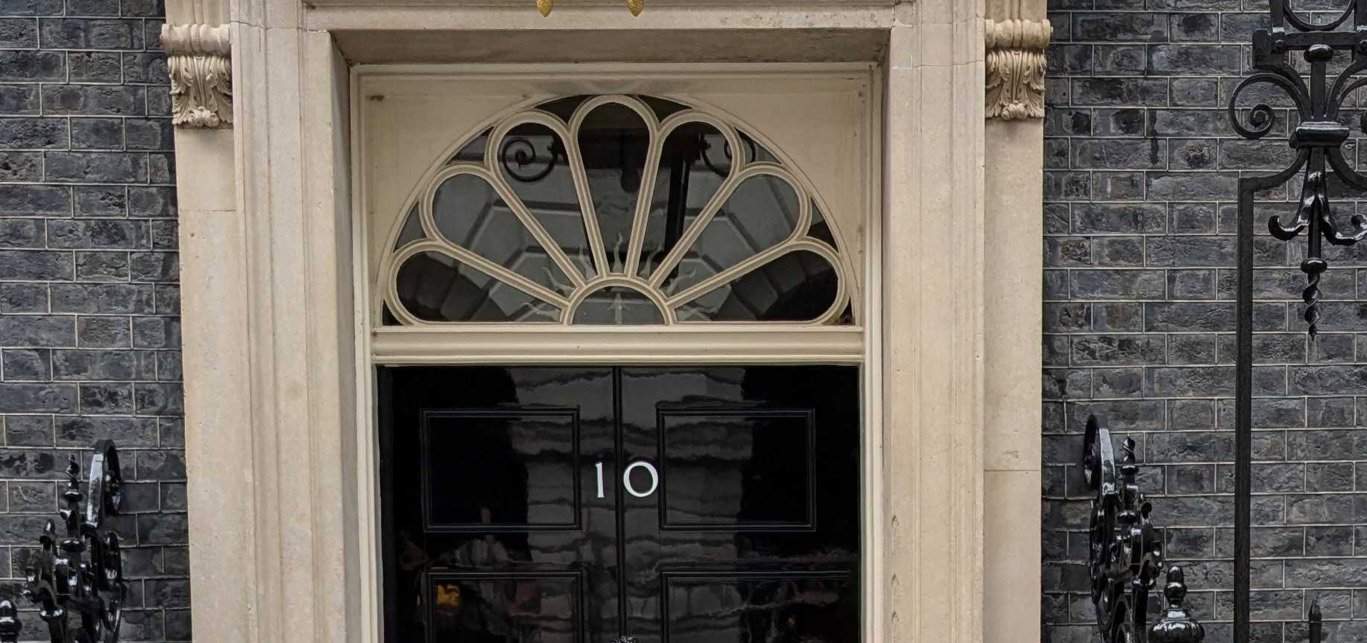 The front door of 10 Downing Street.