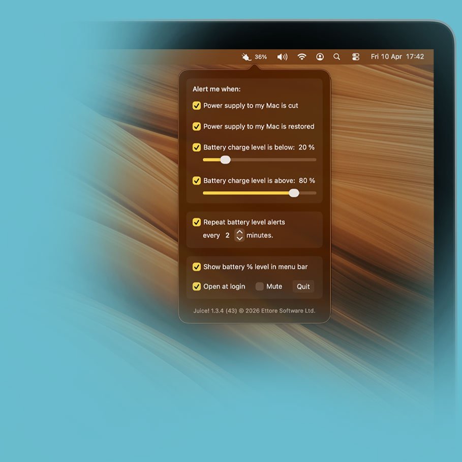Juice! running on a MacBook Air